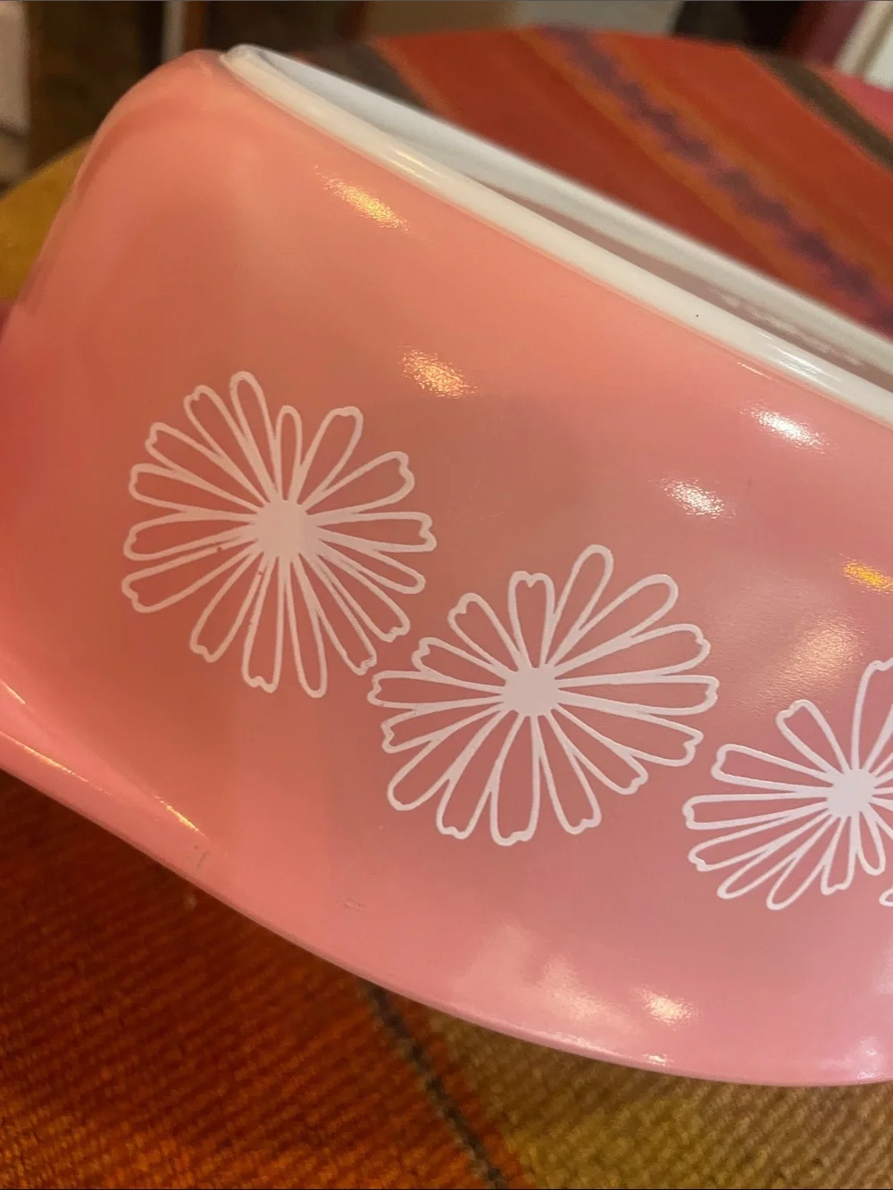 Pyrex Pink Daisy’s manufactured 1956